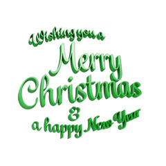 Digital png illustration of merry christmas and happy new year text on transparent background