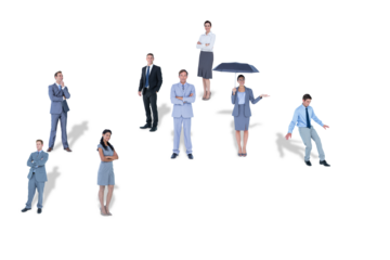 Digital png photo of group of diverse business people on transparent background