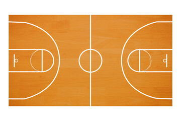 Digital png illustration of basketball court on transparent background