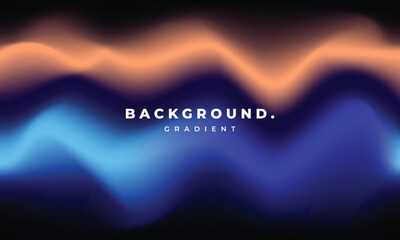 Colorful fluid gradient mesh background template copy space. Smooth color gradation on dark backdrop. Wavy and liquid vibrant color design for poster, banner, presentation, cover, or magazine.