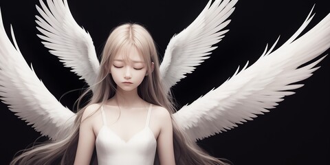 天使、羽、翼、美少女、generative ai