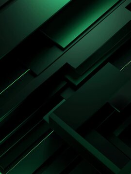 Green and black stripes geometric tech abstract background. Seamless looping motion design. Vertical video for business.