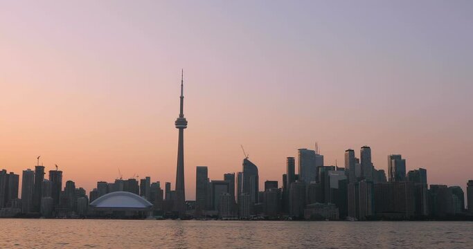 Beautiful view of Rogers Centre and CN Tower in Toronto, Canada