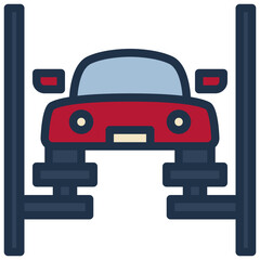 garage car repair maintenance service filled outline