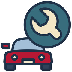 repair garage maintenance car service wrench filled outline