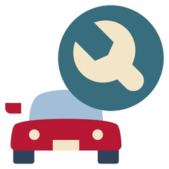 repair garage maintenance car service wrench flat style