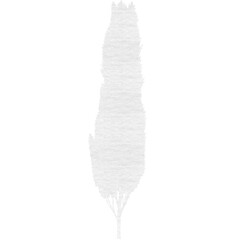 Digital png illustration of white paper tree on transparent background