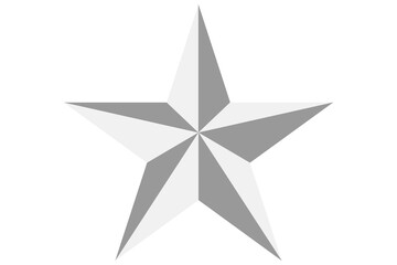 Digital png illustration of white paper star on transparent background