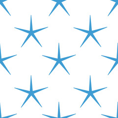 Obraz premium Digital png illustration of blue thin stars repeated on transparent background
