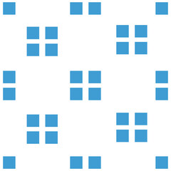 Digital png illustration of blue squares repeated on transparent background