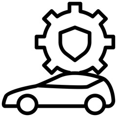 Obraz premium car service garage gear repair maintenance simple line