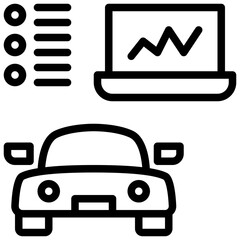 check list service garage computer car vehicle simple line