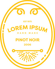 Digital png illustration of yellow label with lorem ipsum text on transparent background