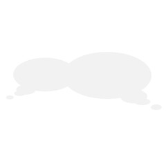 Digital png illustration of two connected speech bubbles on transparent background