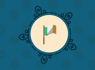 Fototapeta premium Digital png illustration of blue card with circle and ireland flag on transparent background