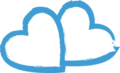 Digital png illustration of blue hearts on transparent background