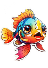 Cute Fish Vector Illustration Cartoon Transparent Kids Stickers