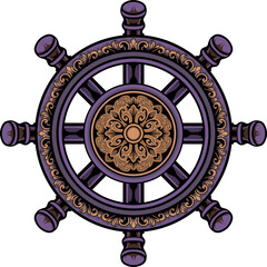 Vintage ornament ship rudder