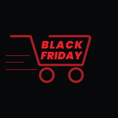 black friday shopping cart vector