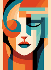 silhouette of a face of the person vector art illustration