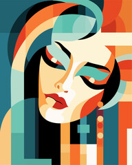 silhouette of a face of the person vector art illustration