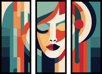 silhouette of a face of the person vector art illustration