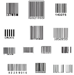 collection of distressed vector barcodes