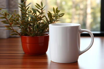 cup of coffee and flowers, mug mock up