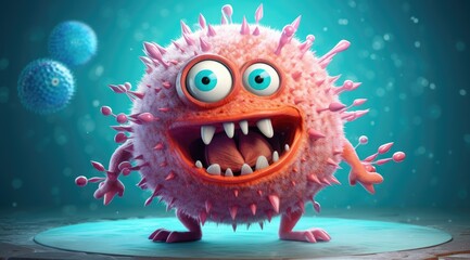 Fototapeta na wymiar cartoon germs and viruses