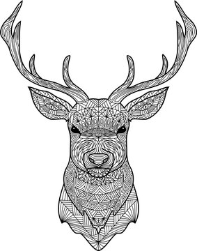Mandala Zentangle animal hand drawn illustration