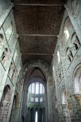 Indoor view of the abbey in the Mont Saint Michel - Normandy - France