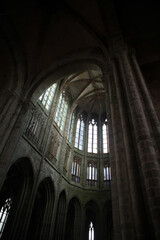 Indoor view of the abbey in the Mont Saint Michel - Normandy - France