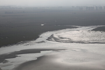 View of the sandy bay - Mont Saint Michel - Normandy - France