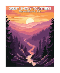 Great Smoky Mountains National Park Vector Art
