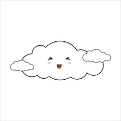 Cute kawaii cloud for decorating, suitable for sticker, t-shirt, mug, etc. vector formats. Eps 10

