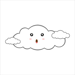 Cute kawaii cloud for decorating, suitable for sticker, t-shirt, mug, etc. vector formats. Eps 10

