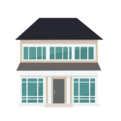 House building in flat style design