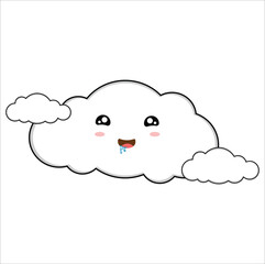 Cute kawaii cloud for decorating, suitable for sticker, t-shirt, mug, etc. vector formats. Eps 10

