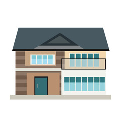 Townhouse cottage vector illustration, modern real estate icon in flat style - Vector