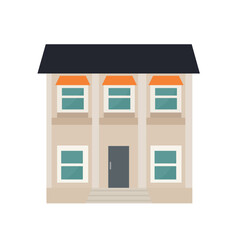 Modern flat residential building, vector illustration design template