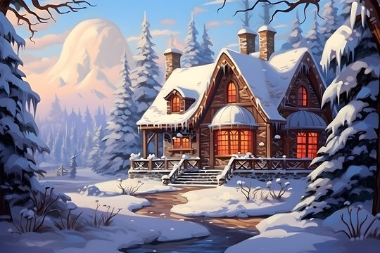 Winter Wonderland, Captivating Scandinavian Christmas Home in Magical Snowscape