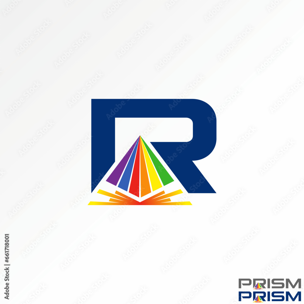Poster logo design graphic concept creative abstract premium vector sign unique stock initial r font with p