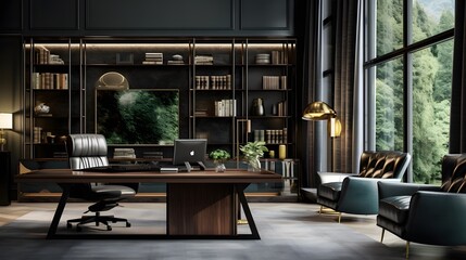 Modern interior design for home office interior