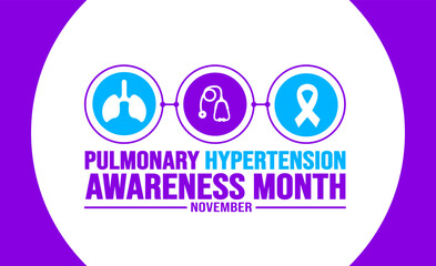 November is Pulmonary Hypertension Awareness Month background template. Holiday concept. background, banner, placard, card, and poster design template with text inscription and standard color. vector 