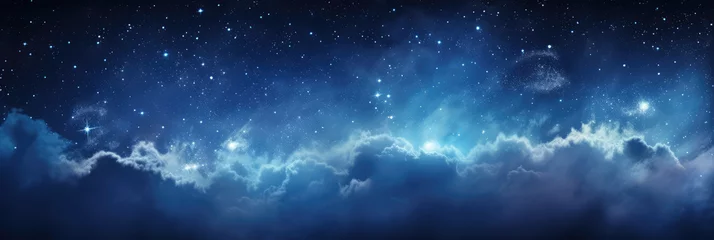 Foto op Aluminium Wide blue nebula starry sky technology sci-fi background material © evening_tao