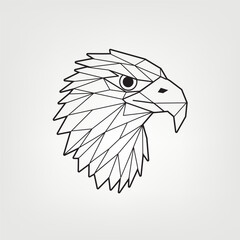 Triangular eagle head, company logo, stylish illustration