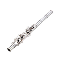 Obraz premium front view of piccolo musical instrument isolated on a white transparent background