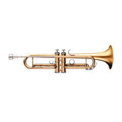Fototapeta premium front view of trombone musical instrument isolated on a white transparent background