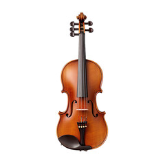 Fototapeta na wymiar front view of violin musical instrument isolated on a white transparent background