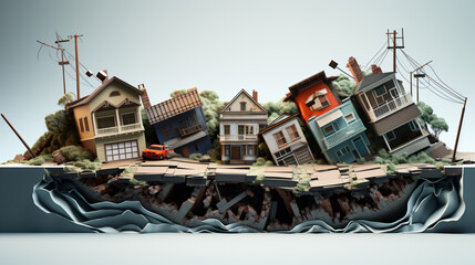 Fototapeta na wymiar Earthquake 3d illustration